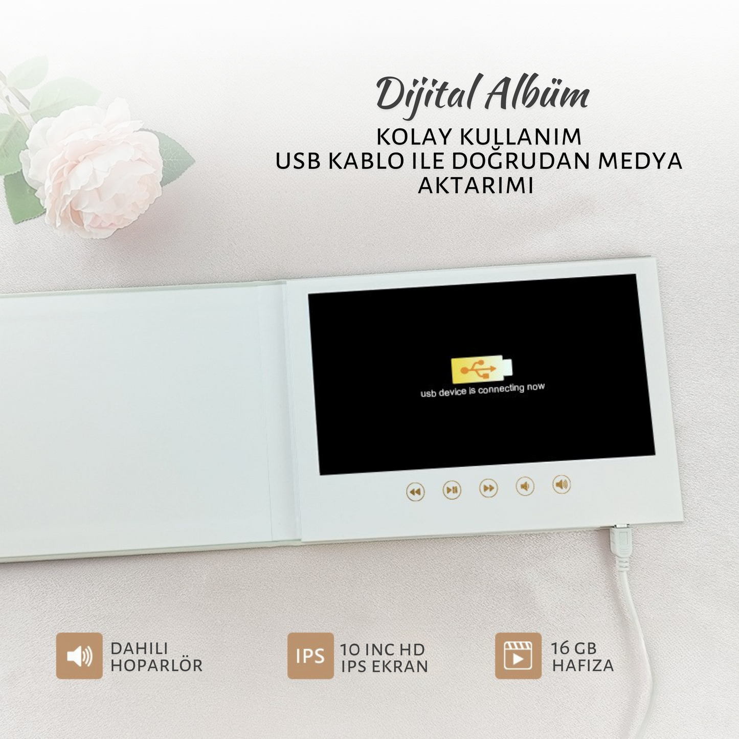 Dijital Albüm 10inc İPS 4 Gb Premium Keten