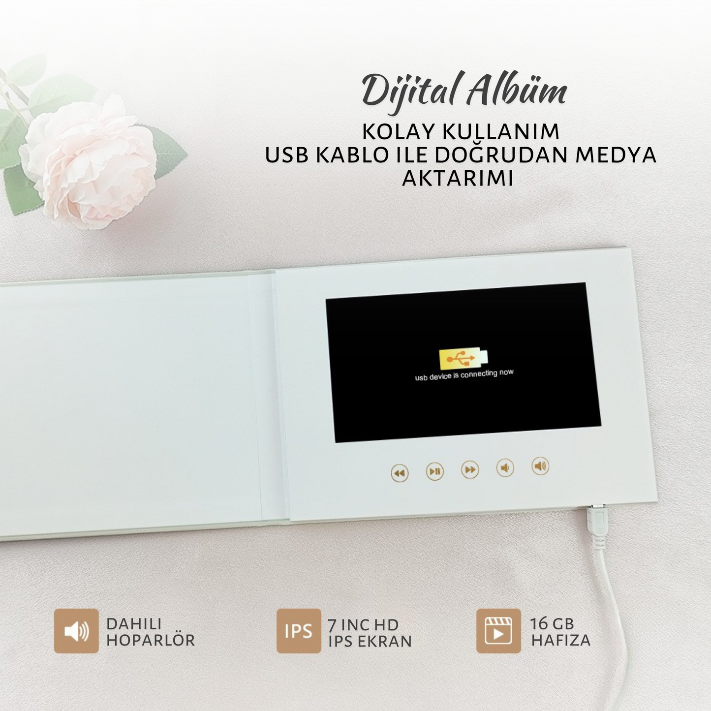 Dijital Albüm 7inc İPS 4 Gb Premium Keten